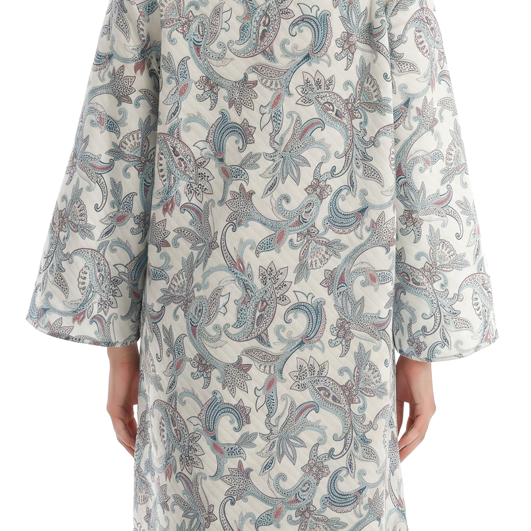 Miss Elaine Short Robe Long Sleeve With Zip-MISE366425UT
