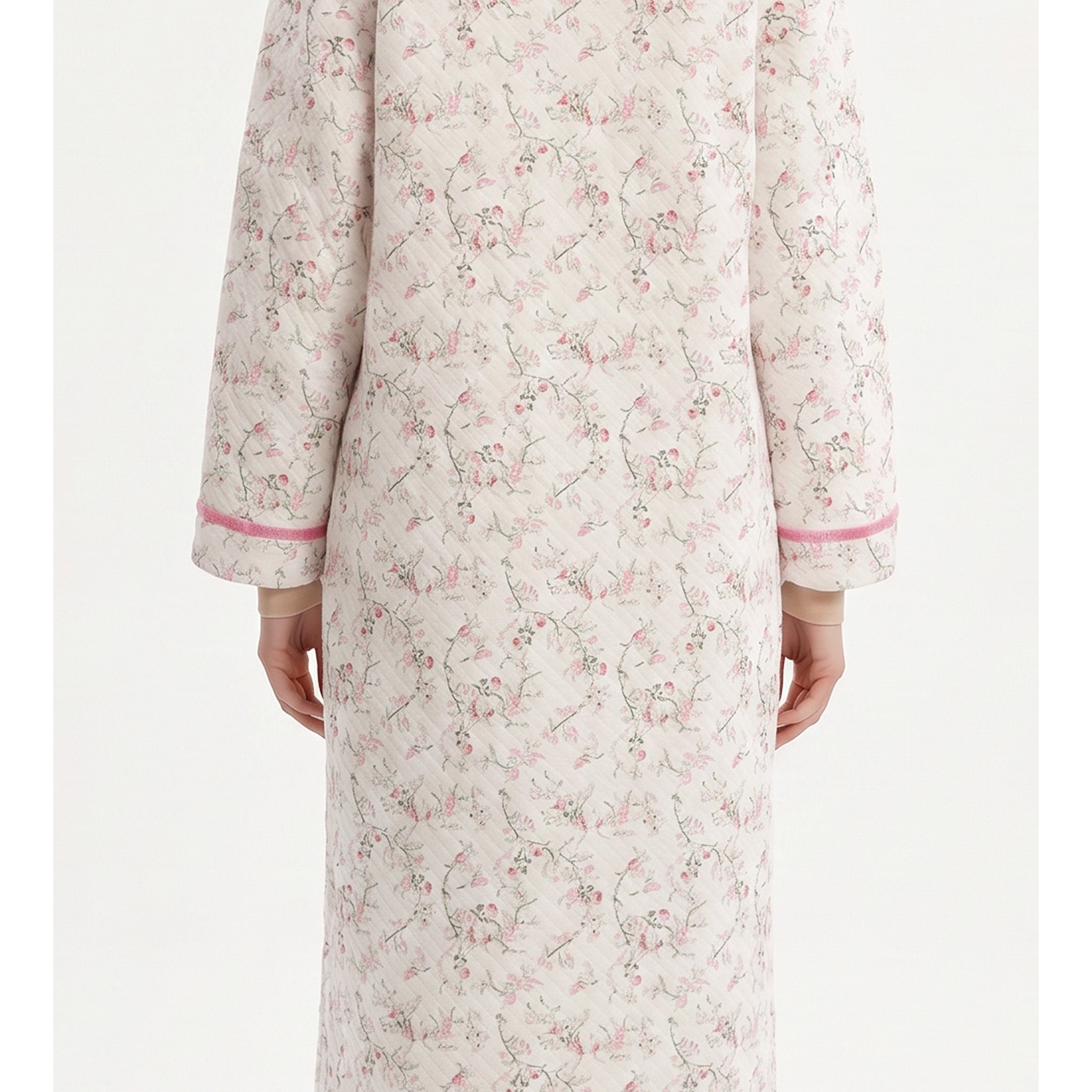 Miss Elaine Short Robe Long Sleeve With Zip-MISE366415UT