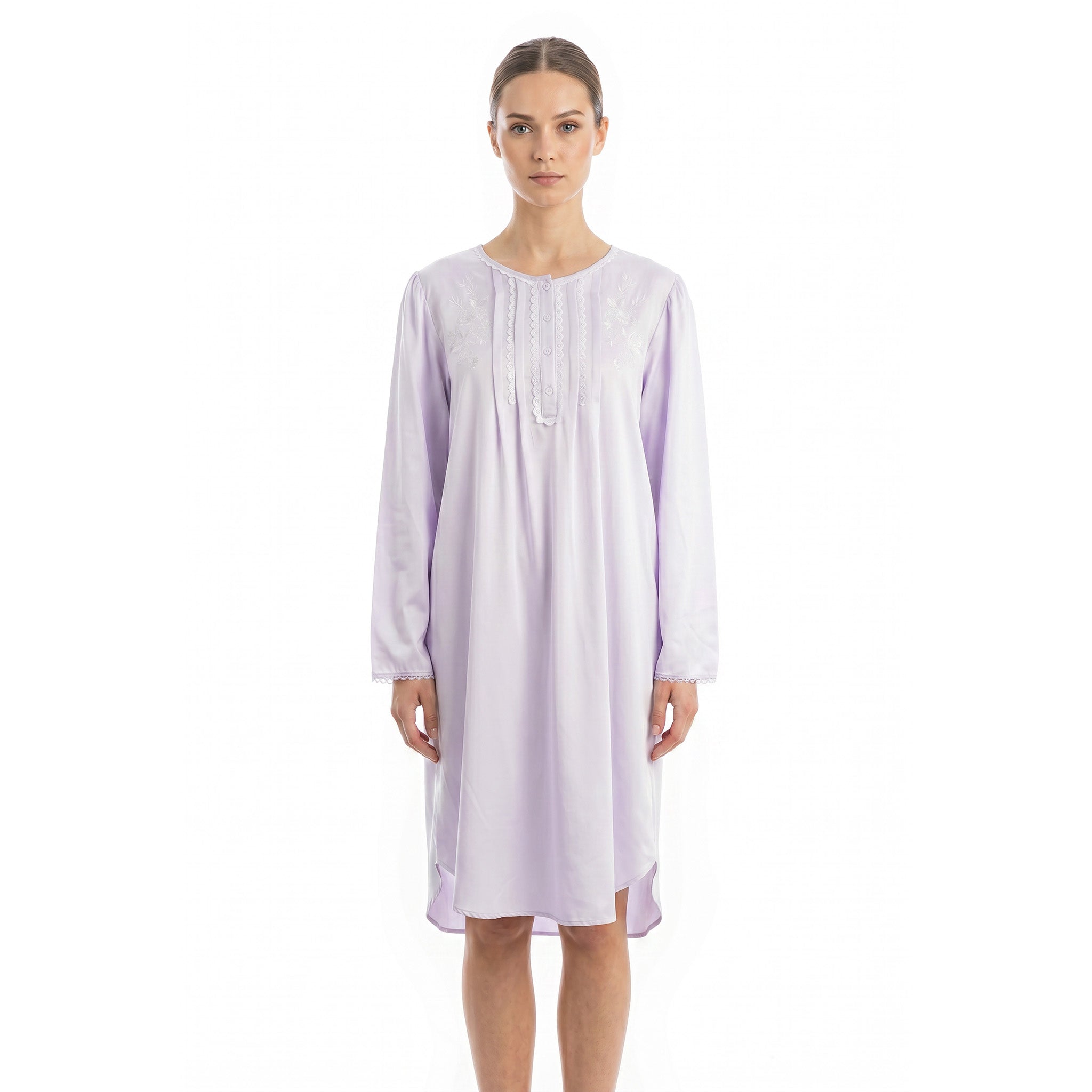 Miss Elaine Short Gown Long Sleeve-MISE216135UT
