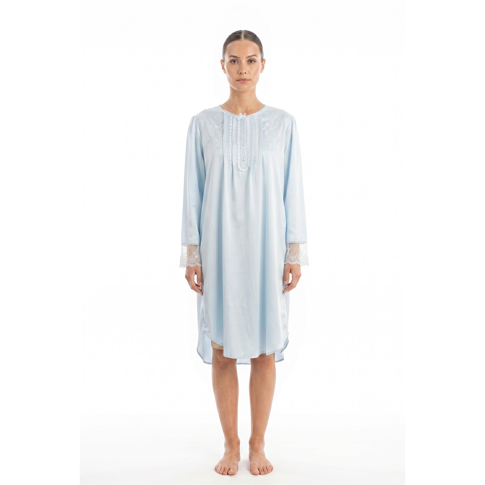 Miss Elaine Short Gown Long Sleeve-MISE216135UT
