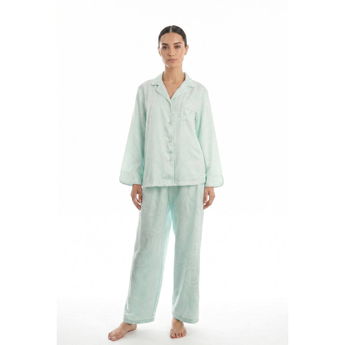 Miss Elaine Pajama Set Long Sleeve-MISE406125UT