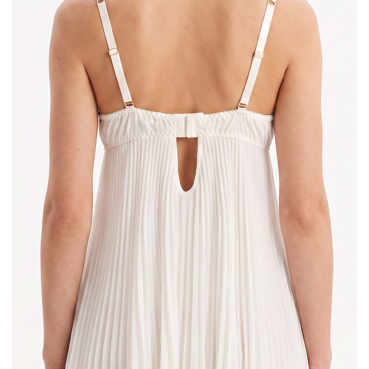 Cinema Etoile Molded, embroidered cup chiffon babydoll with pleated skirt - CA612743