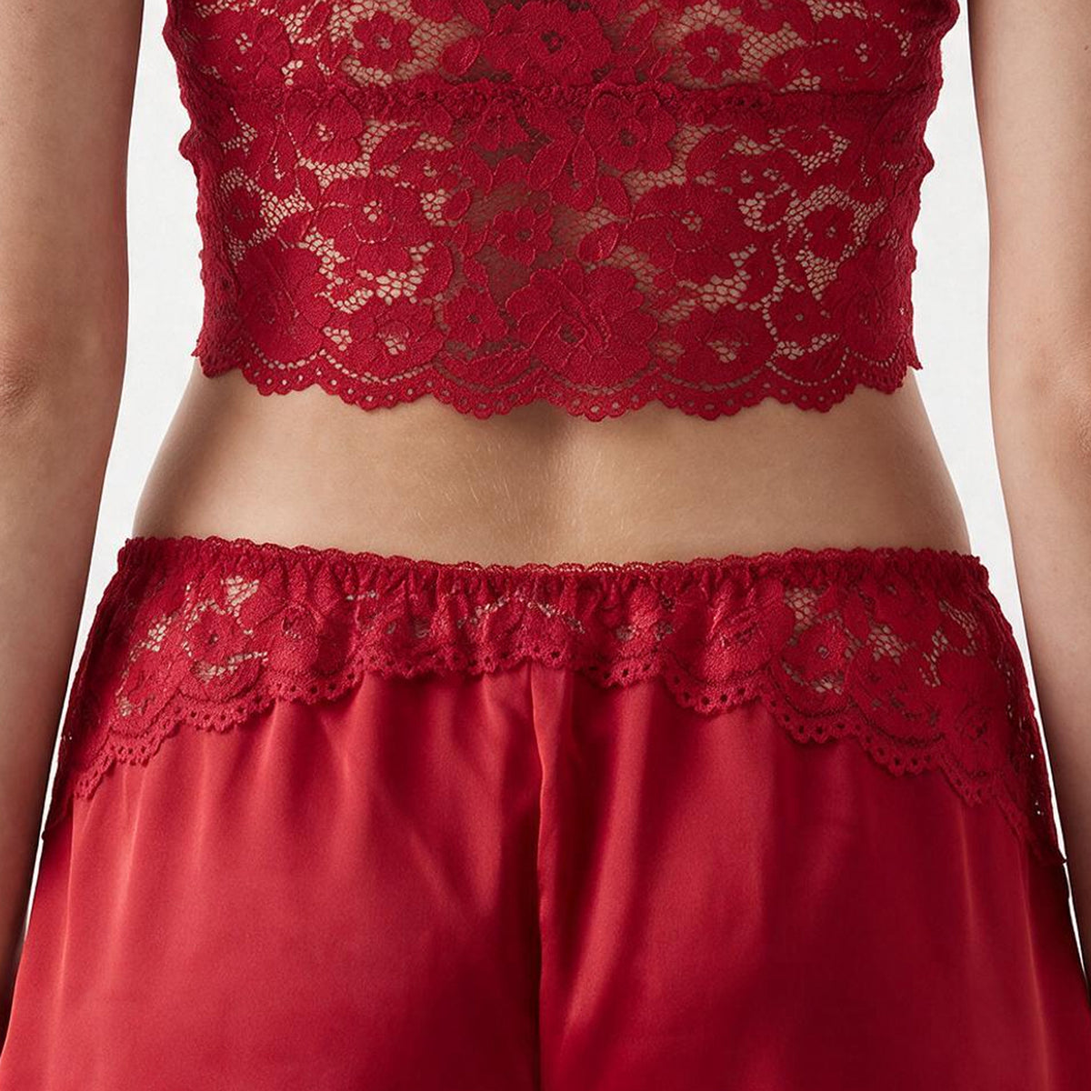 Cinema Etoile Soft cup lace bralette with satin and lace tap short - CA082936